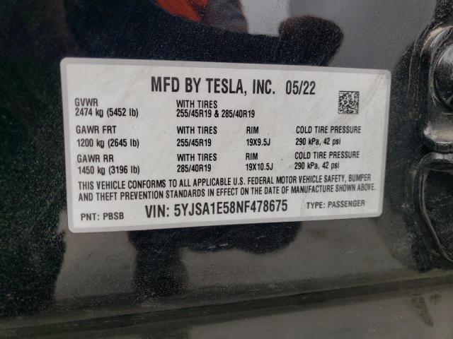 Photo 11 VIN: 5YJSA1E58NF478675 - TESLA MODEL S 