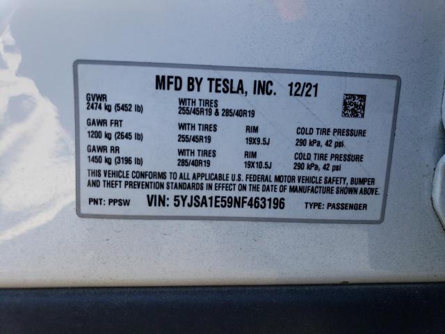 Photo 11 VIN: 5YJSA1E59NF463196 - TESLA MODEL S 