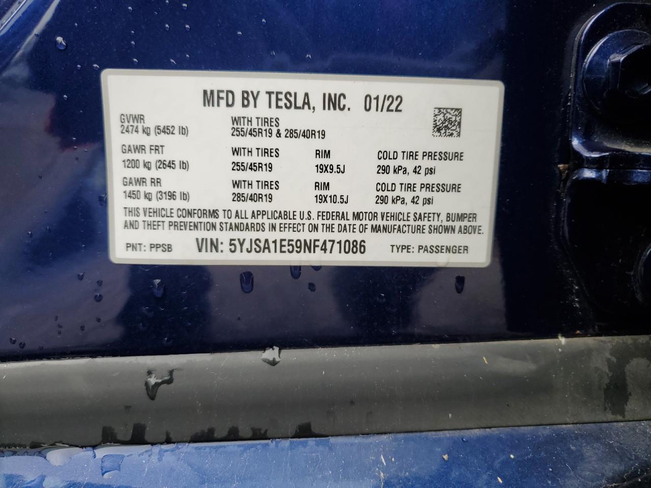 Photo 11 VIN: 5YJSA1E59NF471086 - TESLA MODEL S 