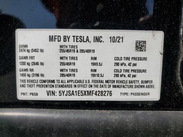 Photo 11 VIN: 5YJSA1E5XMF428276 - TESLA MODEL S 