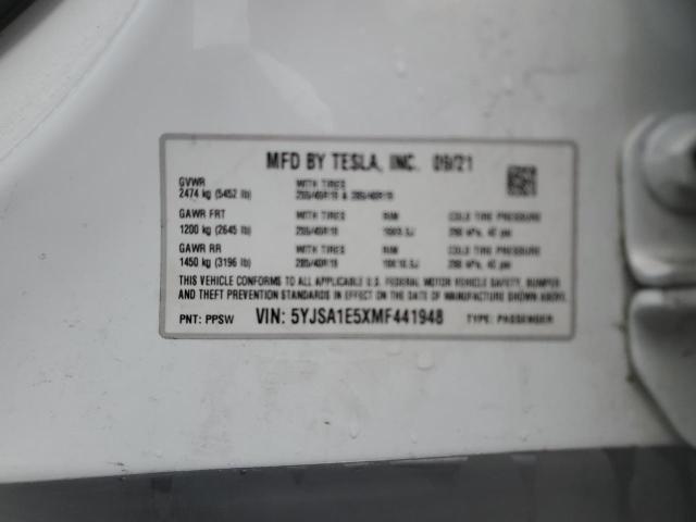 Photo 12 VIN: 5YJSA1E5XMF441948 - TESLA MODEL S 