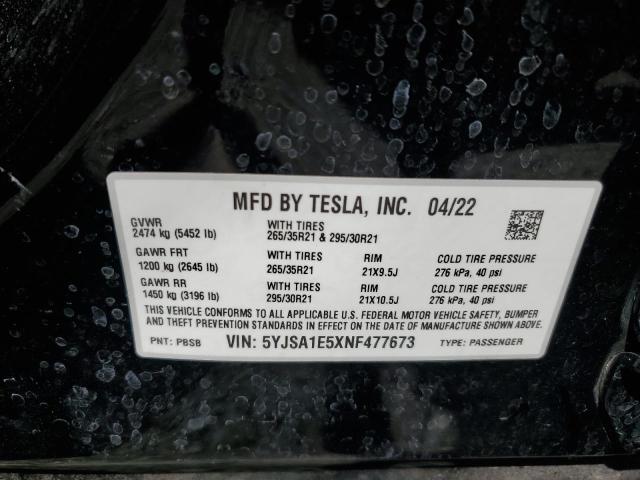 Photo 11 VIN: 5YJSA1E5XNF477673 - TESLA MODEL S 