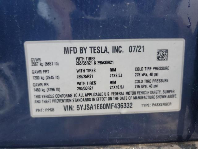 Photo 12 VIN: 5YJSA1E60MF436332 - TESLA MODEL S 