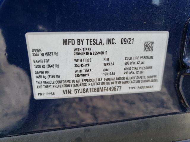 Photo 9 VIN: 5YJSA1E60MF449677 - TESLA MODEL S 