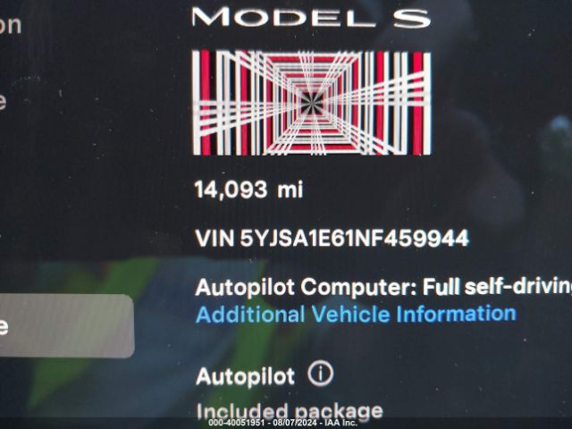 Photo 6 VIN: 5YJSA1E61NF459944 - TESLA MODEL S 