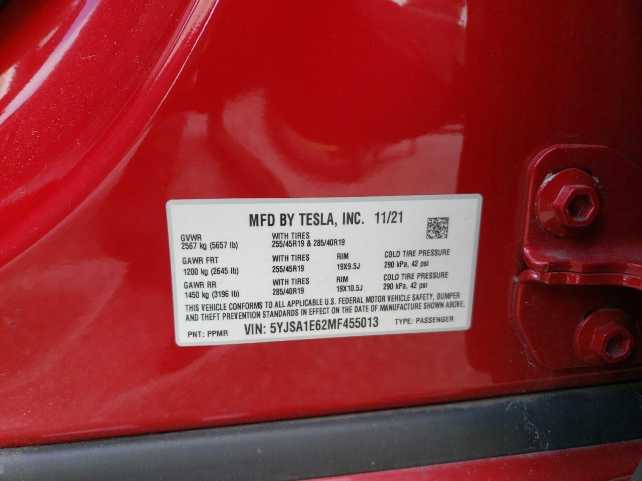 Photo 11 VIN: 5YJSA1E62MF455013 - TESLA MODEL S 