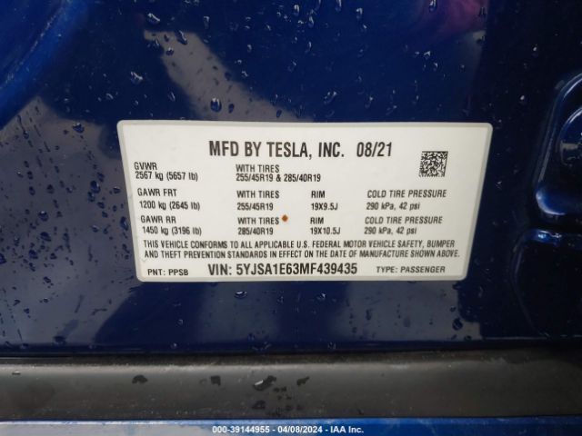 Photo 8 VIN: 5YJSA1E63MF439435 - TESLA MODEL S 