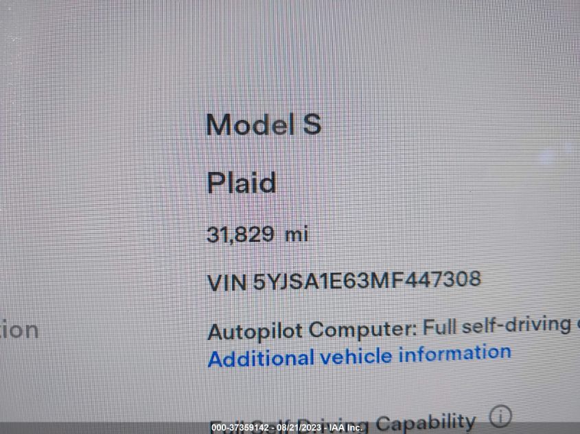 Photo 13 VIN: 5YJSA1E63MF447308 - TESLA MODEL S 