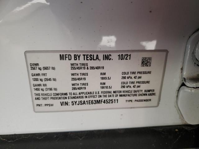 Photo 12 VIN: 5YJSA1E63MF452511 - TESLA MODEL S 