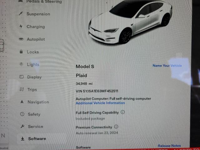 Photo 8 VIN: 5YJSA1E63MF452511 - TESLA MODEL S 