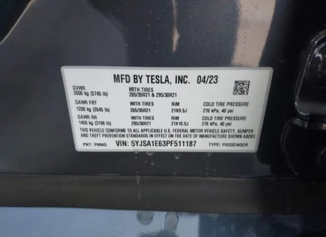 Photo 8 VIN: 5YJSA1E63PF511187 - TESLA MODEL S 