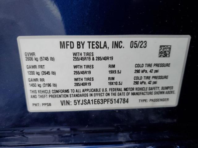 Photo 11 VIN: 5YJSA1E63PF514784 - TESLA MODEL S 