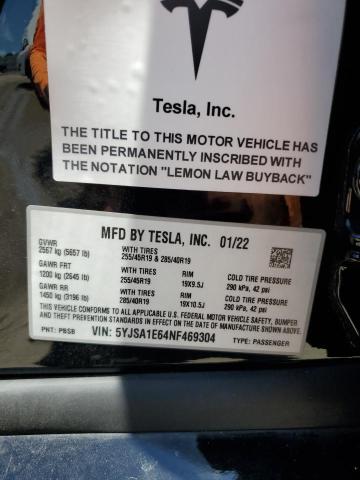 Photo 12 VIN: 5YJSA1E64NF469304 - TESLA MODEL S 