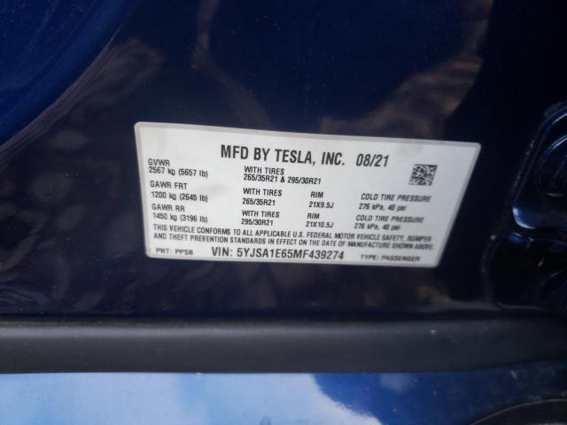 Photo 11 VIN: 5YJSA1E65MF439274 - TESLA MODEL S 