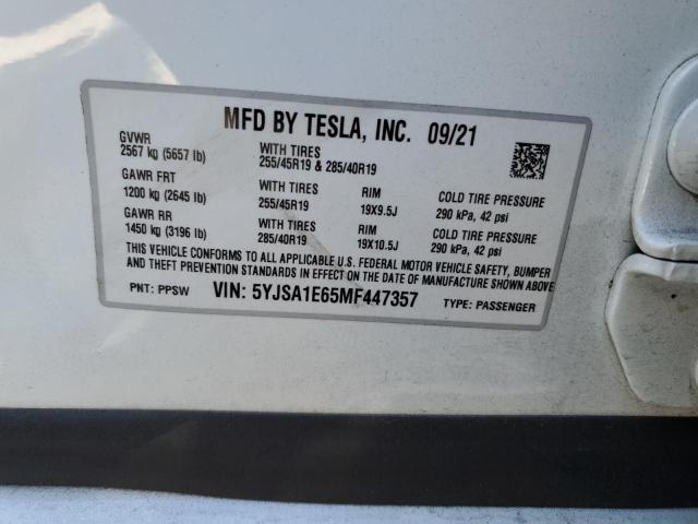 Photo 12 VIN: 5YJSA1E65MF447357 - TESLA MODEL S 