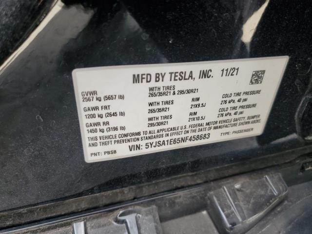 Photo 12 VIN: 5YJSA1E65NF458683 - TESLA MODEL S 