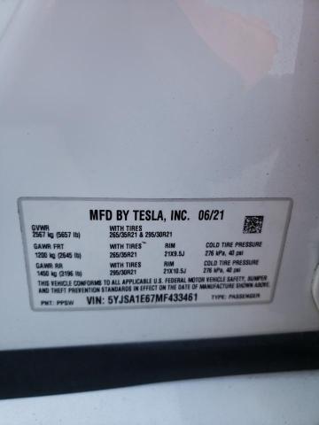 Photo 12 VIN: 5YJSA1E67MF433461 - TESLA MODEL S 