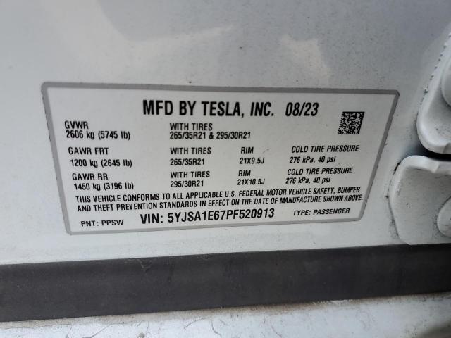 Photo 11 VIN: 5YJSA1E67PF520913 - TESLA MODEL S 