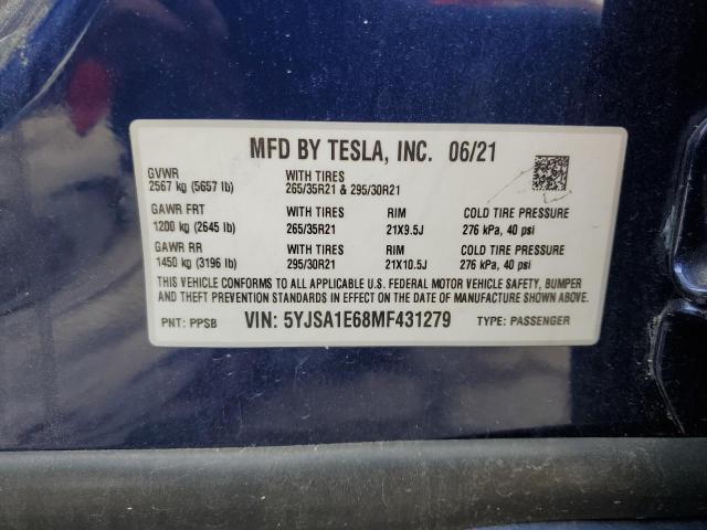 Photo 11 VIN: 5YJSA1E68MF431279 - TESLA MODEL S 