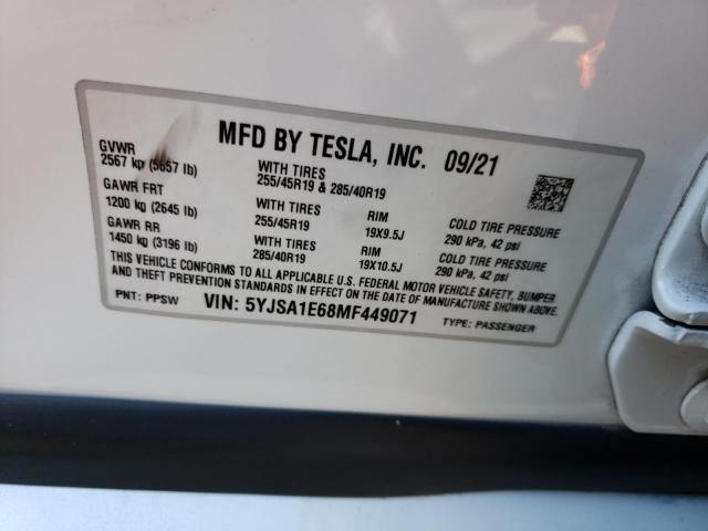 Photo 11 VIN: 5YJSA1E68MF449071 - TESLA MODEL S 