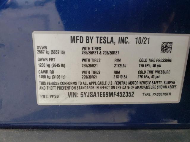 Photo 11 VIN: 5YJSA1E69MF452352 - TESLA MODEL S 