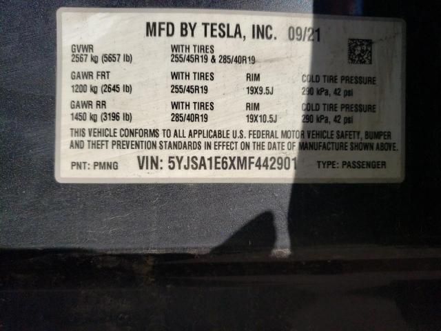 Photo 12 VIN: 5YJSA1E6XMF442901 - TESLA MODEL S 