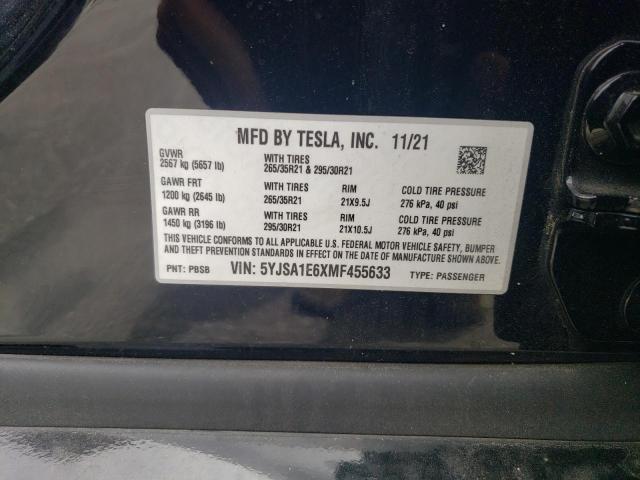 Photo 11 VIN: 5YJSA1E6XMF455633 - TESLA MODEL S 