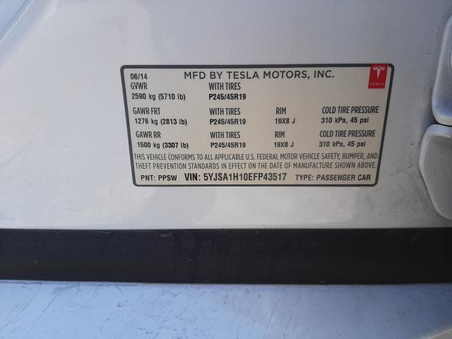 Photo 9 VIN: 5YJSA1H10EFP43517 - TESLA MODEL S 