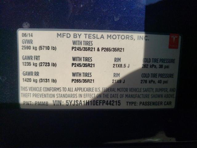 Photo 11 VIN: 5YJSA1H10EFP44215 - TESLA MODEL S 