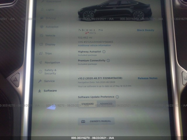 Photo 6 VIN: 5YJSA1H10EFP56865 - TESLA MODEL S 