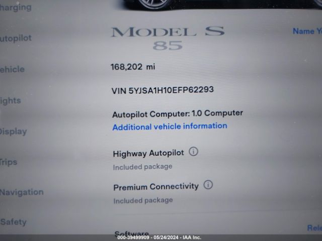 Photo 6 VIN: 5YJSA1H10EFP62293 - TESLA MODEL S 