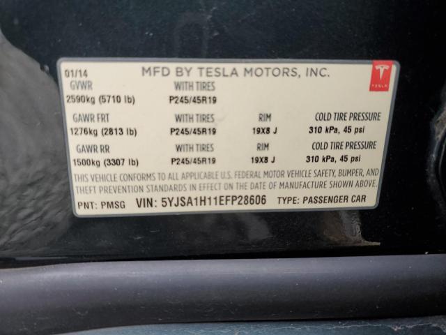 Photo 11 VIN: 5YJSA1H11EFP28606 - TESLA MODEL S 