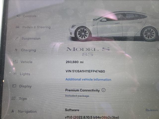 Photo 8 VIN: 5YJSA1H11EFP47480 - TESLA MODEL S 