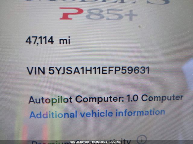 Photo 8 VIN: 5YJSA1H11EFP59631 - TESLA MODEL S 