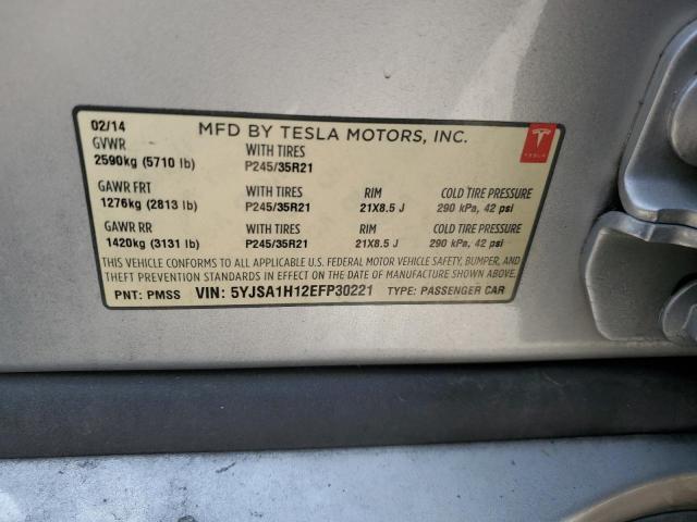 Photo 11 VIN: 5YJSA1H12EFP30221 - TESLA MODEL S 