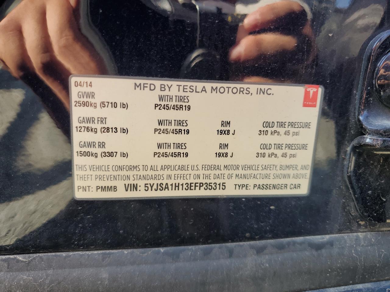 Photo 13 VIN: 5YJSA1H13EFP35315 - TESLA MODEL S 