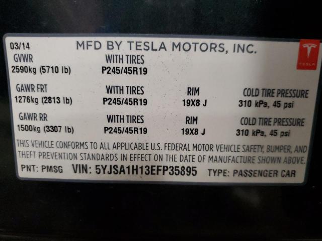 Photo 9 VIN: 5YJSA1H13EFP35895 - TESLA MODEL S 