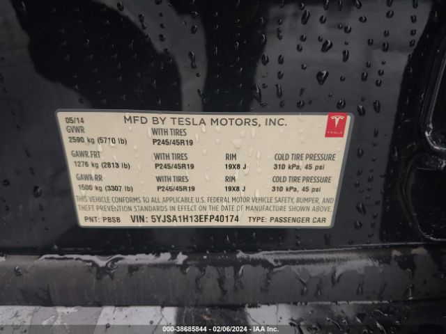 Photo 8 VIN: 5YJSA1H13EFP40174 - TESLA MODEL S 