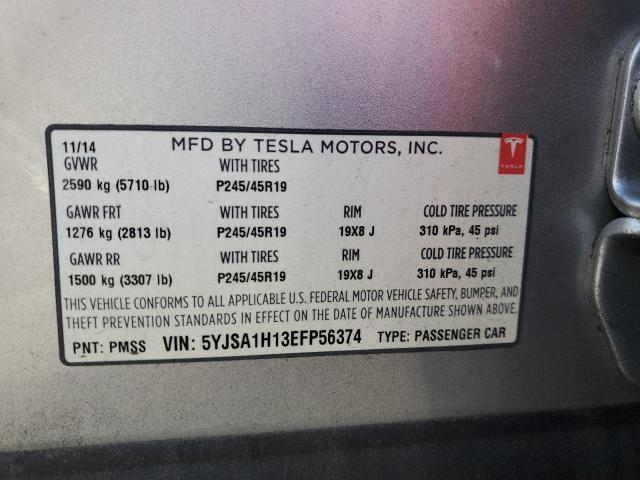 Photo 12 VIN: 5YJSA1H13EFP56374 - TESLA MODEL S 