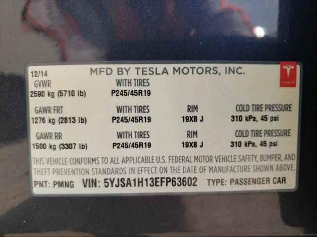 Photo 11 VIN: 5YJSA1H13EFP63602 - TESLA MODEL S 