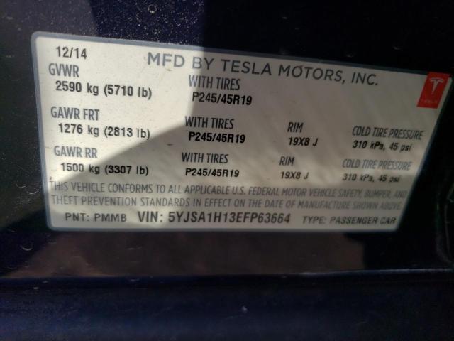 Photo 11 VIN: 5YJSA1H13EFP63664 - TESLA MODEL S 