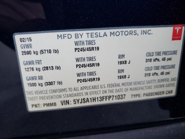 Photo 12 VIN: 5YJSA1H13FFP71037 - TESLA MODEL S 