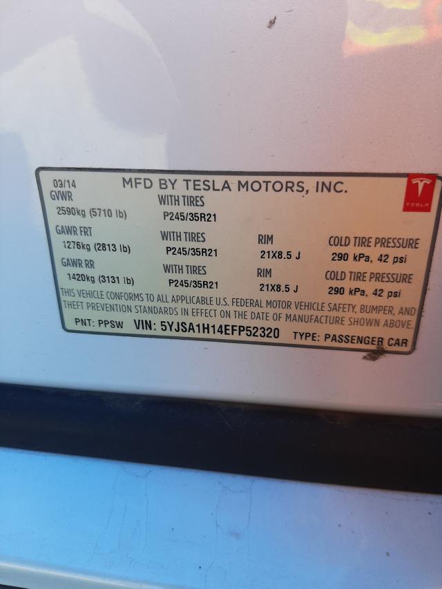 Photo 9 VIN: 5YJSA1H14EFP52320 - TESLA MODEL S 