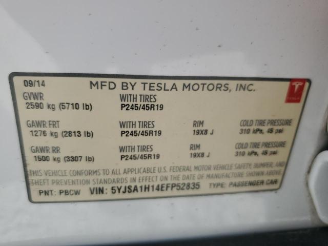 Photo 11 VIN: 5YJSA1H14EFP52835 - TESLA MODEL S 