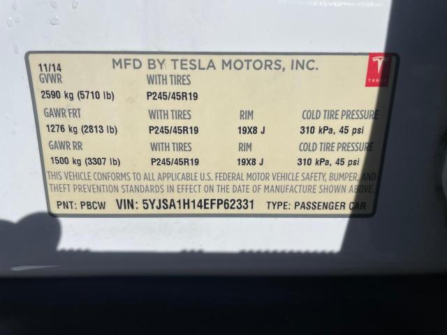 Photo 9 VIN: 5YJSA1H14EFP62331 - TESLA MODEL S 