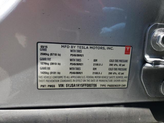 Photo 11 VIN: 5YJSA1H15FF080706 - TESLA MODEL S 85 