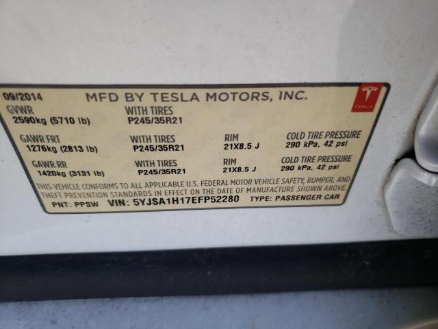 Photo 12 VIN: 5YJSA1H17EFP52280 - TESLA MODEL S 