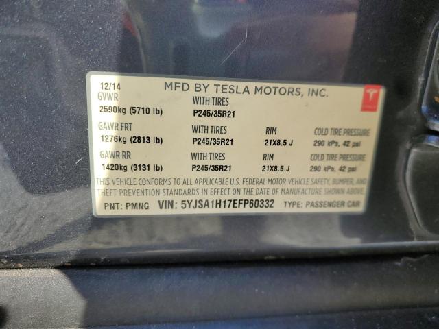 Photo 12 VIN: 5YJSA1H17EFP60332 - TESLA MODEL S 