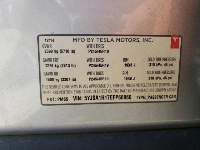 Photo 12 VIN: 5YJSA1H17EFP66860 - TESLA MODEL S 