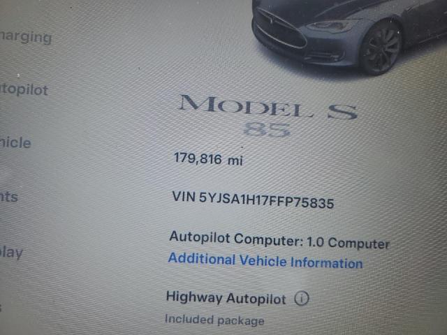 Photo 8 VIN: 5YJSA1H17FFP75835 - TESLA MODEL S 